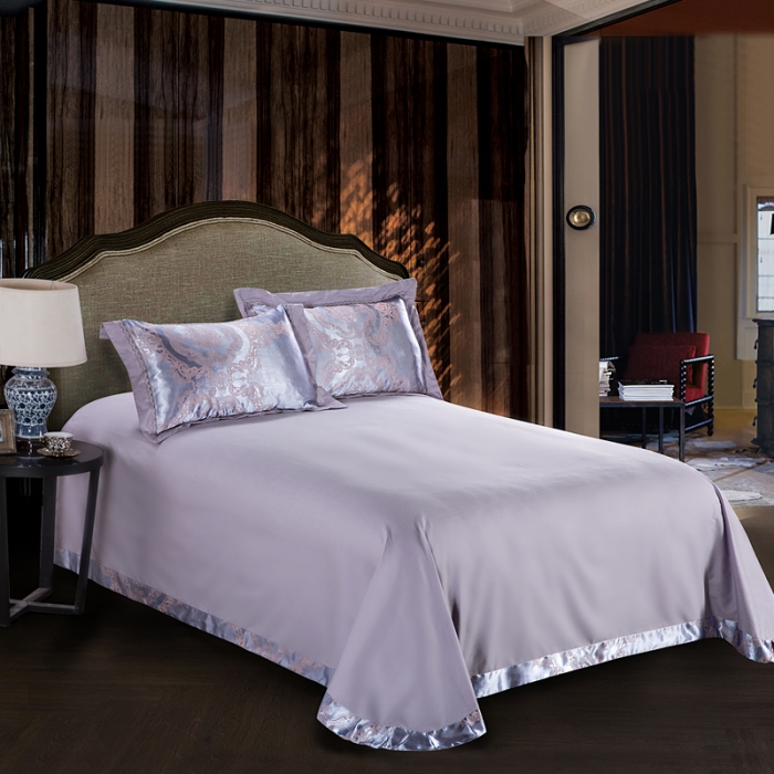 91家纺网 家纺一手货源 找家纺 柔觉家纺 天丝刺绣大提花四件套 罗兰庄园-靛蓝