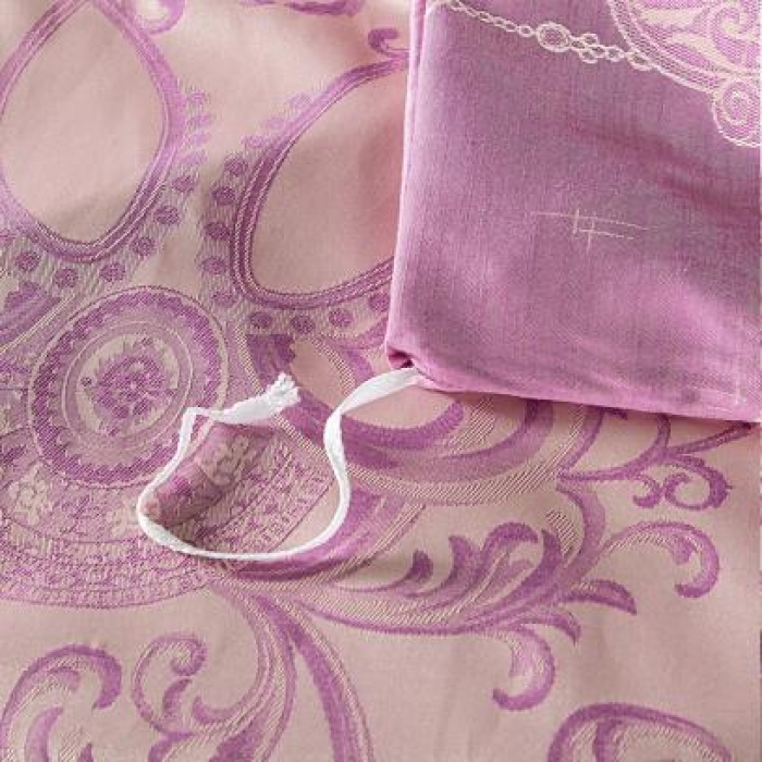 91家纺网 家纺一手货源 找家纺 柔觉家纺 天丝刺绣大提花四件套 约瑟情调-魅紫