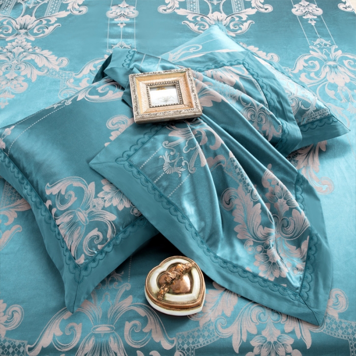 91家纺网 家纺一手货源 找家纺 柔觉家纺 天丝刺绣贡缎提花全棉四件套