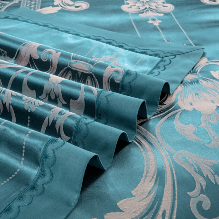 91家纺网 家纺一手货源 找家纺 柔觉家纺 天丝刺绣贡缎提花全棉四件套