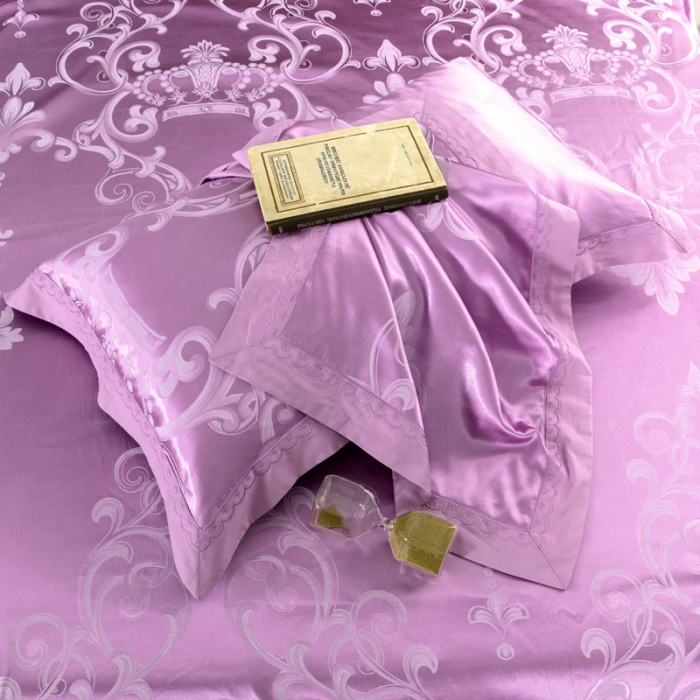 91家纺网 家纺一手货源 找家纺 柔觉家纺 天丝刺绣贡缎提花全棉四件套