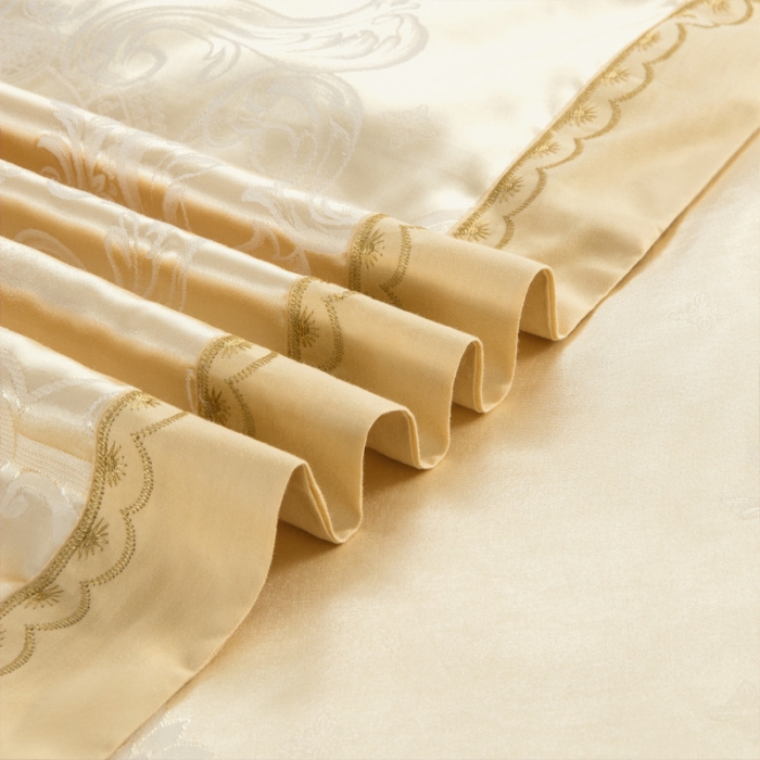 91家纺网 家纺一手货源 找家纺 柔觉家纺 天丝刺绣贡缎提花全棉四件套