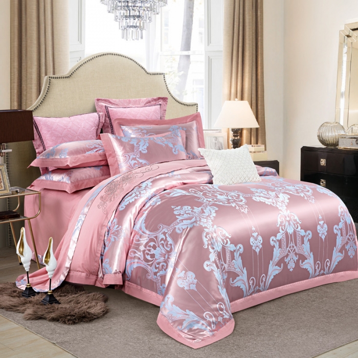 91家纺网 家纺一手货源 找家纺 柔觉家纺 天丝刺绣贡缎提花全棉四件套