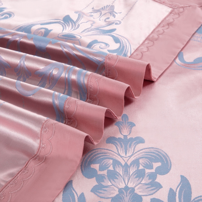 91家纺网 家纺一手货源 找家纺 柔觉家纺 天丝刺绣贡缎提花全棉四件套