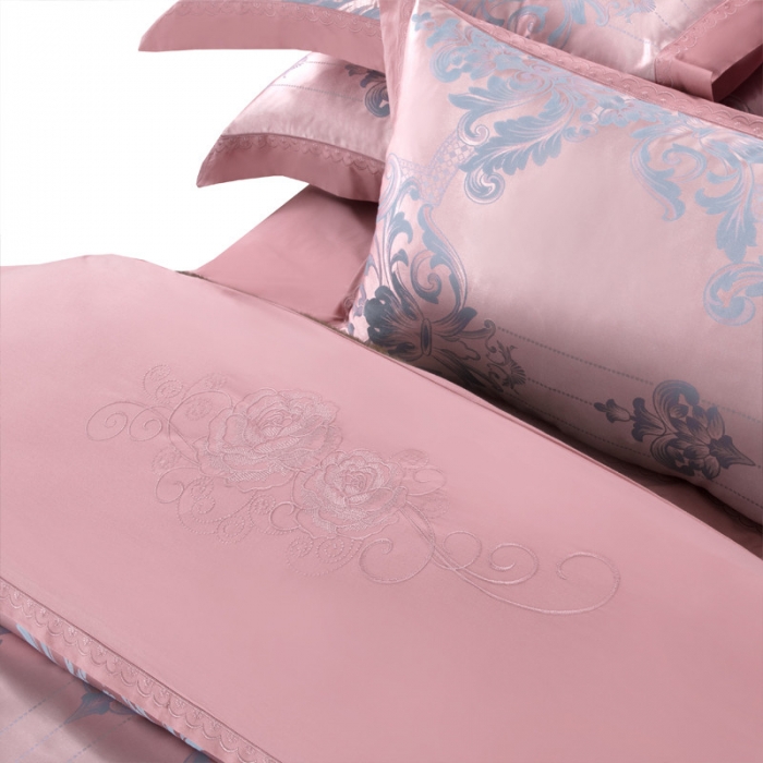 91家纺网 家纺一手货源 找家纺 柔觉家纺 天丝刺绣贡缎提花全棉四件套