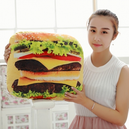 91家纺网 家纺一手货源 找家纺 仟亿莱 汉堡包披萨薯条抱枕 汉堡包