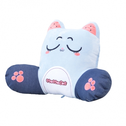 91家纺网 家纺一手货源 找家纺 仟亿莱 呆呆猫腰靠二合一 蓝色咪咪