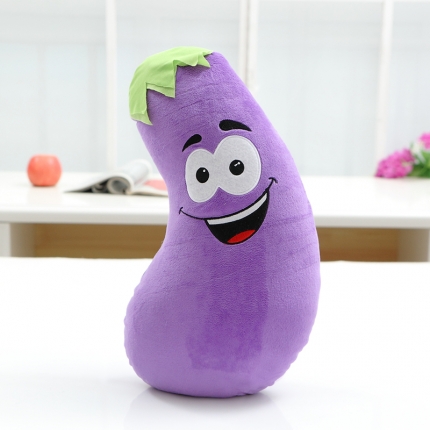 91家纺网 家纺一手货源 找家纺 仟亿莱 水晶柔软绒蔬菜抱枕 紫茄子