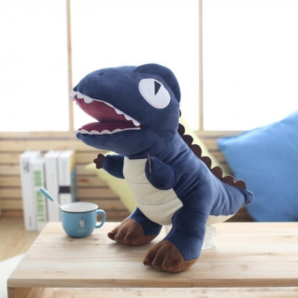 91家纺网 家纺一手货源 找家纺 仟亿莱 恐龙暖手抱枕 深蓝色