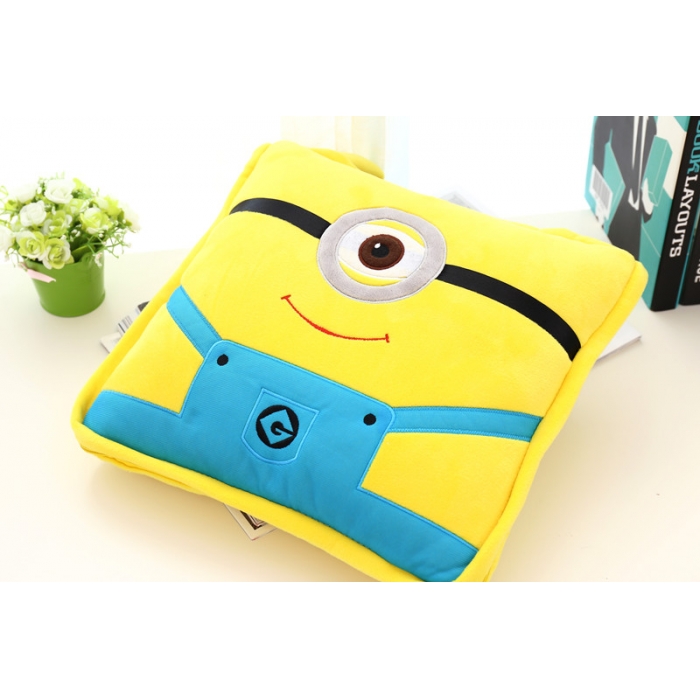 91家纺网 家纺一手货源 找家纺 仟亿莱 卡通毛绒抱枕被 单眼黄小人