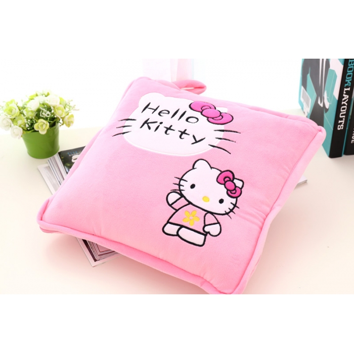 91家纺网 家纺一手货源 找家纺 仟亿莱 卡通毛绒抱枕被 粉色kt