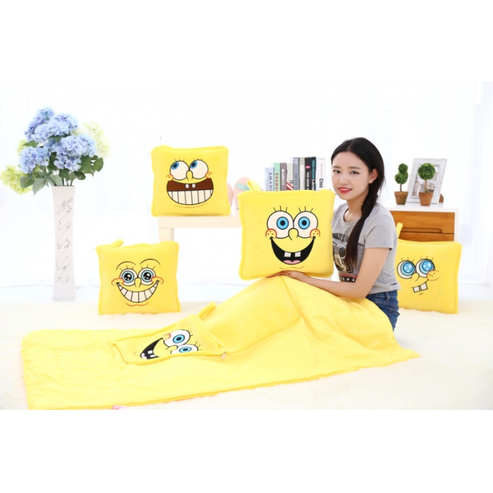 91家纺网 家纺一手货源 找家纺 仟亿莱 卡通毛绒抱枕被 海报呲牙笑