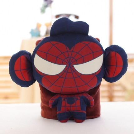 91家纺网 家纺一手货源 找家纺 仟亿莱 复仇者联盟车头枕卷毯 蜘蛛侠