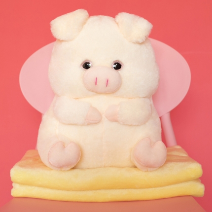 91家纺网 家纺一手货源 找家纺 (总)仟亿莱 2018新品彩虹猪抱枕三合一