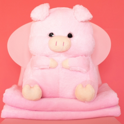 91家纺网 家纺一手货源 找家纺 (总)仟亿莱 2018新品彩虹猪抱枕三合一