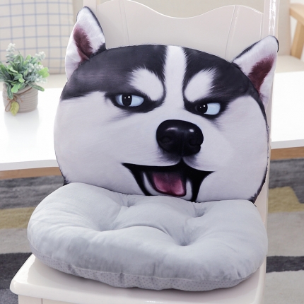 91家纺网 家纺一手货源 找家纺 仟亿莱 2018新品二哈连体坐垫 哈士奇帅帅款