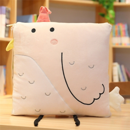 91家纺网 家纺一手货源 找家纺 仟亿莱 森林动物抱枕被 森林白色小鸡