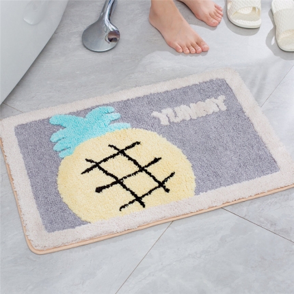 91家纺网 家纺一手货源 找家纺 仟亿莱 卡通植绒地垫 菠萝