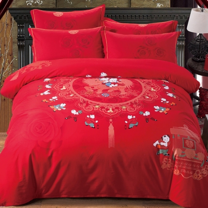 91家纺网 家纺一手货源 找家纺 （总）梧桐树 2018新品婚庆全棉磨毛系列