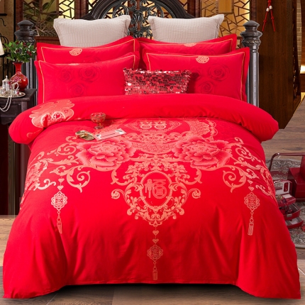 91家纺网 家纺一手货源 找家纺 （总）梧桐树 2019新款婚庆磨毛系列四件套