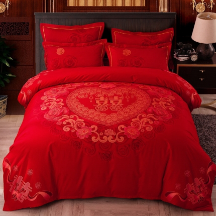 91家纺网 家纺一手货源 找家纺 （总）梧桐树 2019新款婚庆磨毛系列四件套