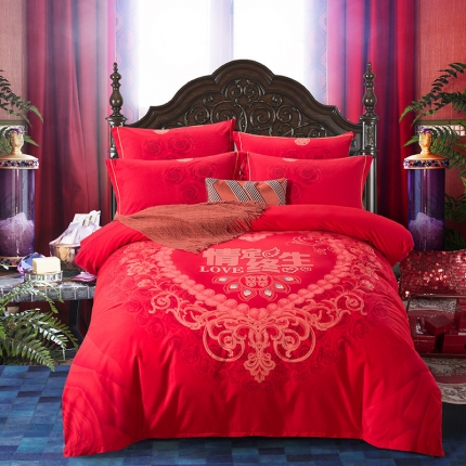 91家纺网 家纺一手货源 找家纺 （总）梧桐树 2019新款婚庆磨毛系列四件套