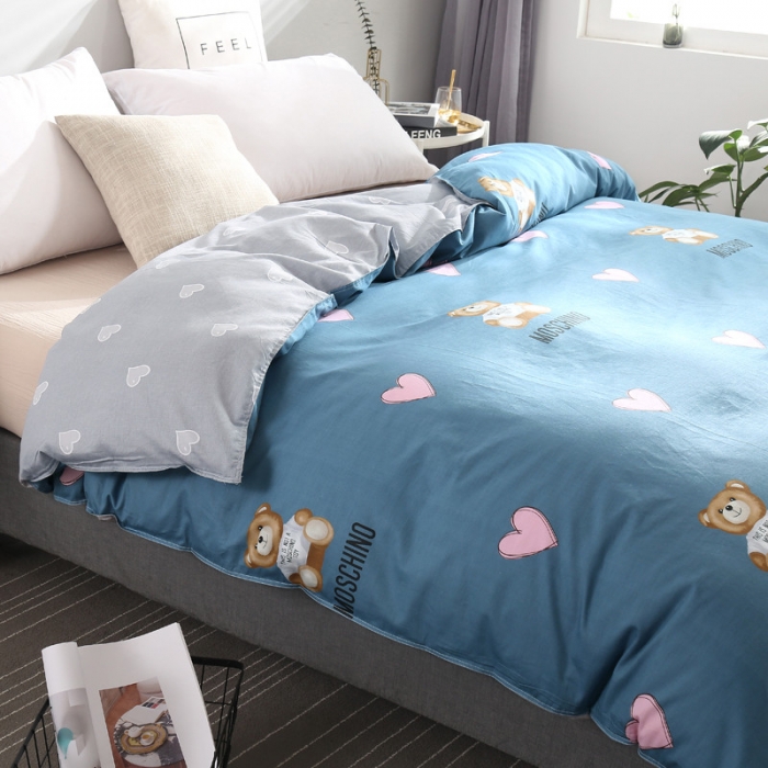 91家纺网 家纺一手货源 找家纺 圣锦 全棉单被套 浪漫小熊