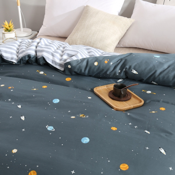 91家纺网 家纺一手货源 找家纺 圣锦 全棉单被套 探索宇宙