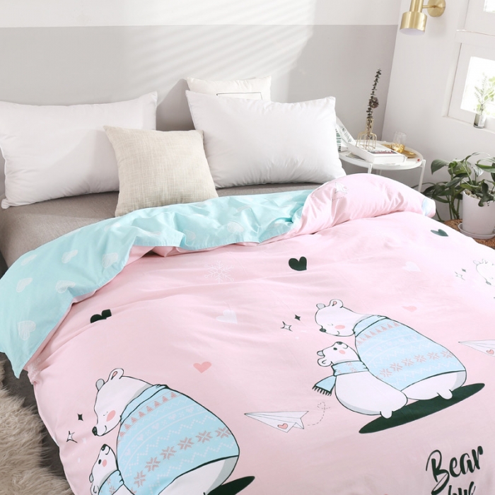 91家纺网 家纺一手货源 找家纺 圣锦 全棉单被套 恬静生活粉