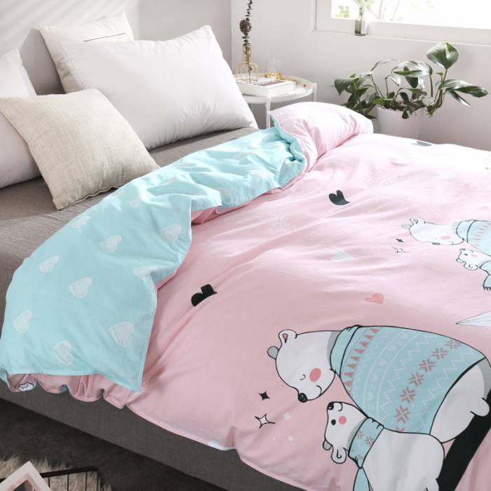 91家纺网 家纺一手货源 找家纺 圣锦 全棉单被套 恬静生活粉