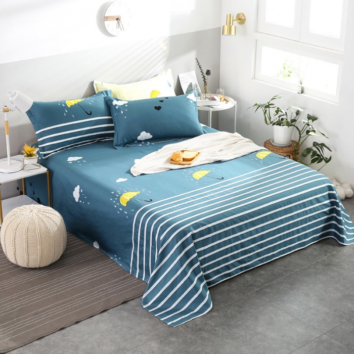 91家纺网 家纺一手货源 找家纺 圣锦 全棉单床单 爱在雨季