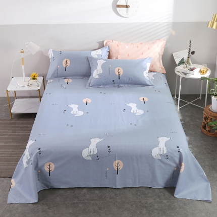 91家纺网 家纺一手货源 找家纺 圣锦 全棉单床单 凡尔赛-蓝