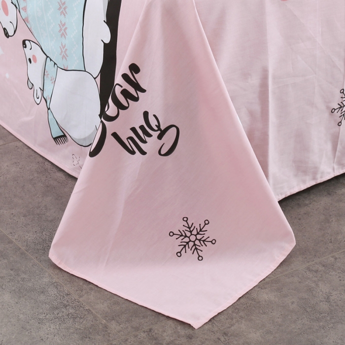 91家纺网 家纺一手货源 找家纺 圣锦 全棉单床单 恬静生活粉