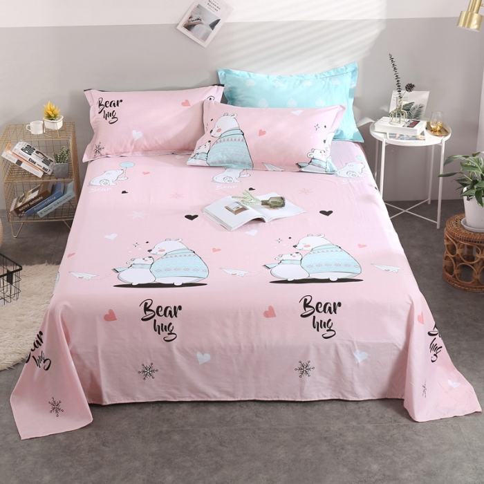 91家纺网 家纺一手货源 找家纺 圣锦 全棉单床单 恬静生活粉