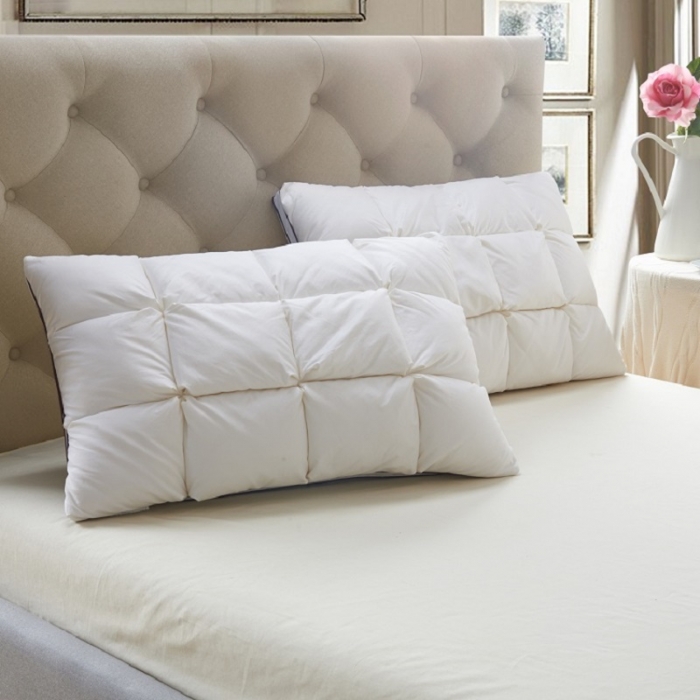 91家纺网 家纺一手货源 找家纺 岚司羽 2021新款全棉羽绒枕48*74面包鹅绒枕白色