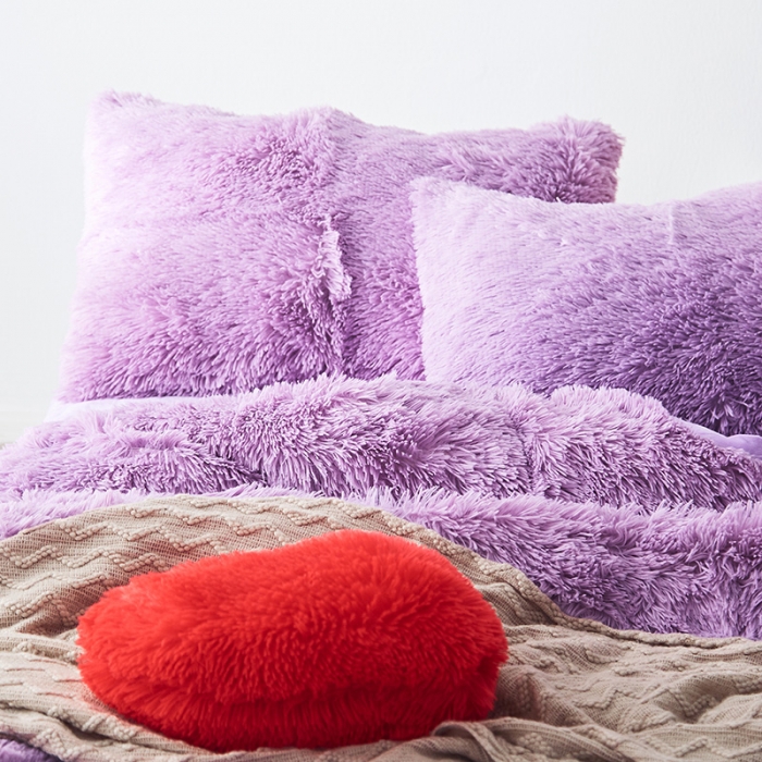 91家纺网 家纺一手货源 找家纺 邦妮家纺 2024新款云貂绒四件套 紫色