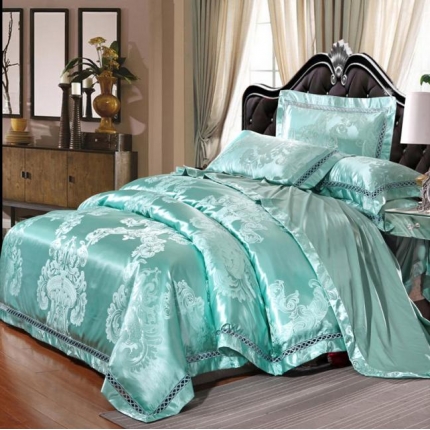 91家纺网 家纺一手货源 找家纺 （总）江南春 2019新款臻彩丝浮雕镂空提花套件