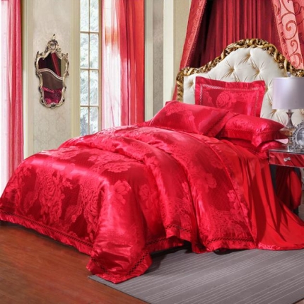 91家纺网 家纺一手货源 找家纺 （总）江南春 2019新款臻彩丝浮雕镂空提花套件