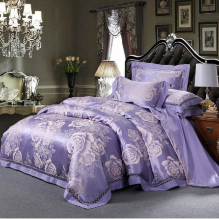 91家纺网 家纺一手货源 找家纺 （总）江南春 2019新款臻彩丝浮雕镂空提花套件