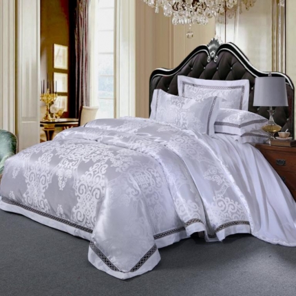 91家纺网 家纺一手货源 找家纺 （总）江南春 2019新款臻彩丝浮雕镂空提花套件