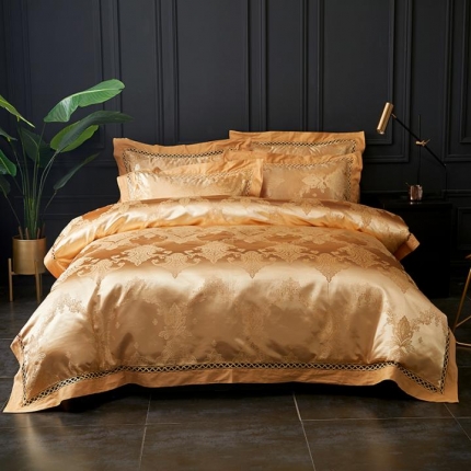 91家纺网 家纺一手货源 找家纺 （总）江南春 2019新款臻彩丝浮雕镂空提花套件