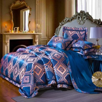 91家纺网 家纺一手货源 找家纺 （总）江南春 2019新款臻彩丝浮雕镂空提花套件