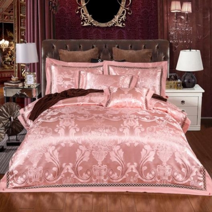 91家纺网 家纺一手货源 找家纺 （总）江南春 2019新款臻彩丝浮雕镂空提花套件