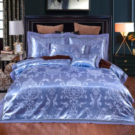 91家纺网 家纺一手货源 找家纺 （总）江南春 2019新款臻彩丝浮雕镂空提花套件