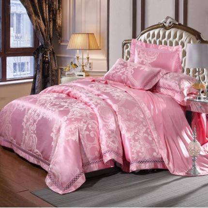 91家纺网 家纺一手货源 找家纺 （总）江南春 2019新款臻彩丝浮雕镂空提花套件