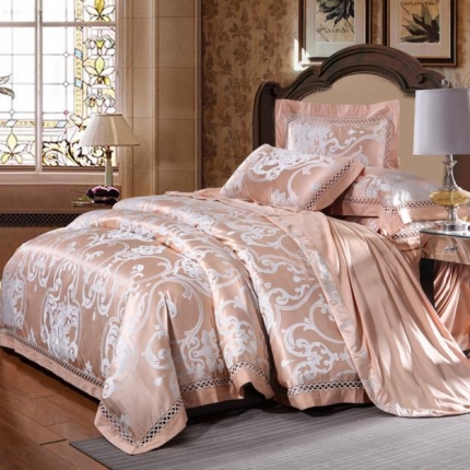 91家纺网 家纺一手货源 找家纺 （总）江南春 2019新款臻彩丝浮雕镂空提花套件