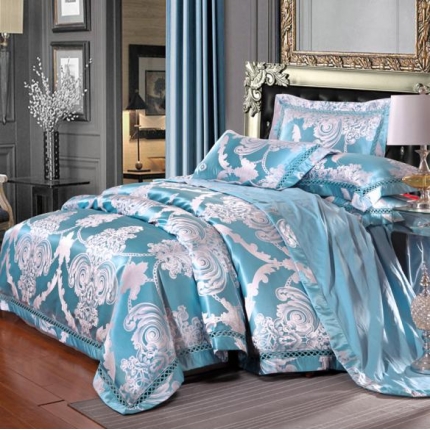 91家纺网 家纺一手货源 找家纺 （总）江南春 2019新款臻彩丝浮雕镂空提花套件