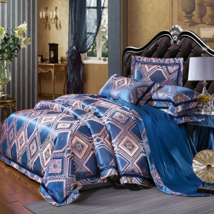 91家纺网 家纺一手货源 找家纺 （总）江南春 2019新款臻彩丝浮雕镂空提花套件