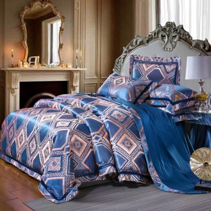 91家纺网 家纺一手货源 找家纺 （总）江南春 2019新款臻彩丝浮雕镂空提花套件