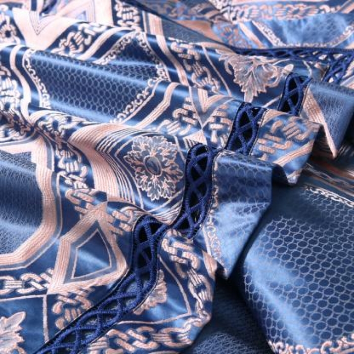 91家纺网 家纺一手货源 找家纺 （总）江南春 2019新款臻彩丝浮雕镂空提花套件